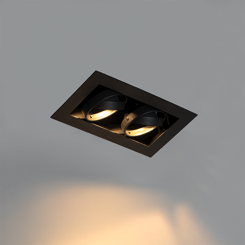 Foco empotrable inteligente negro 2-luces orientable incl. 2 Wifi GU10 70mm - Oneon 70