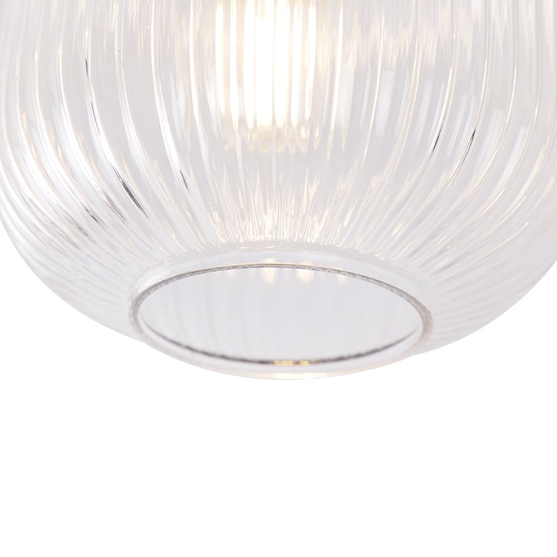 Art Deco Ceiling Lamp Brass with Clear Glass - Karel