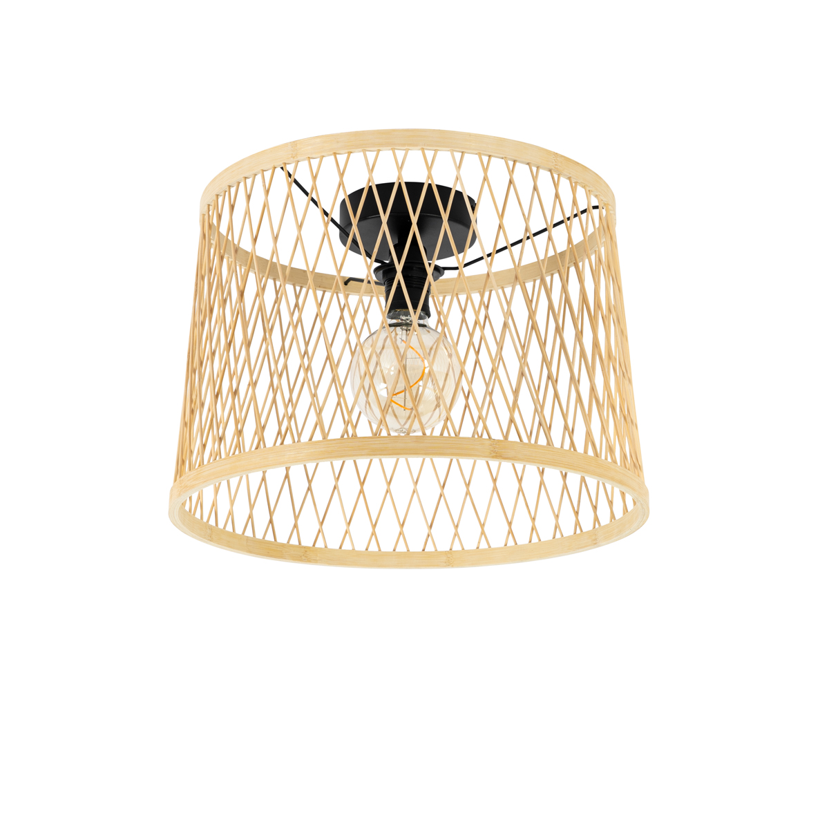 Ländliche Deckenleuchte Rattan 40 cm IP44 - Calamus