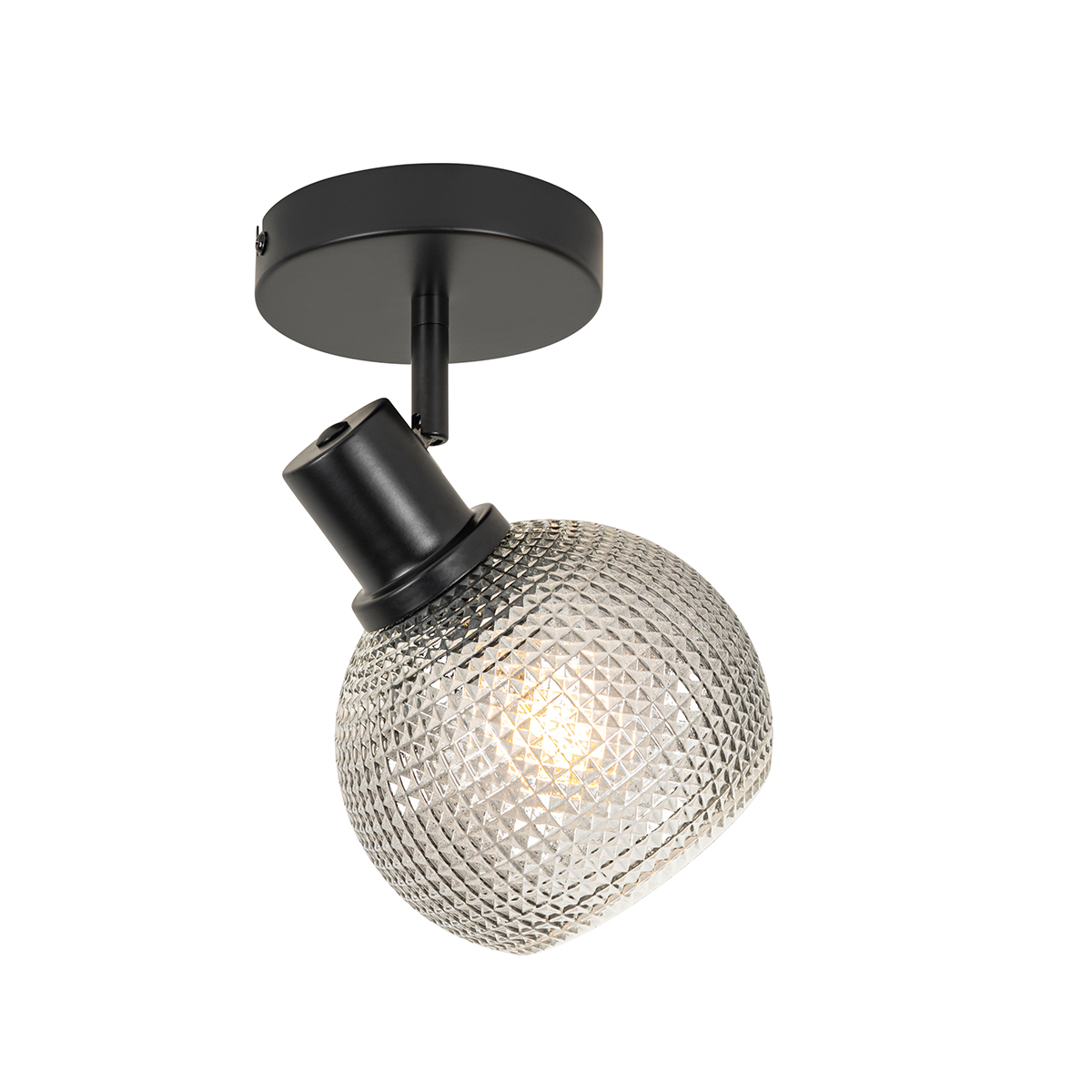 Foco de diseño negro con cristal ahumado - Chico