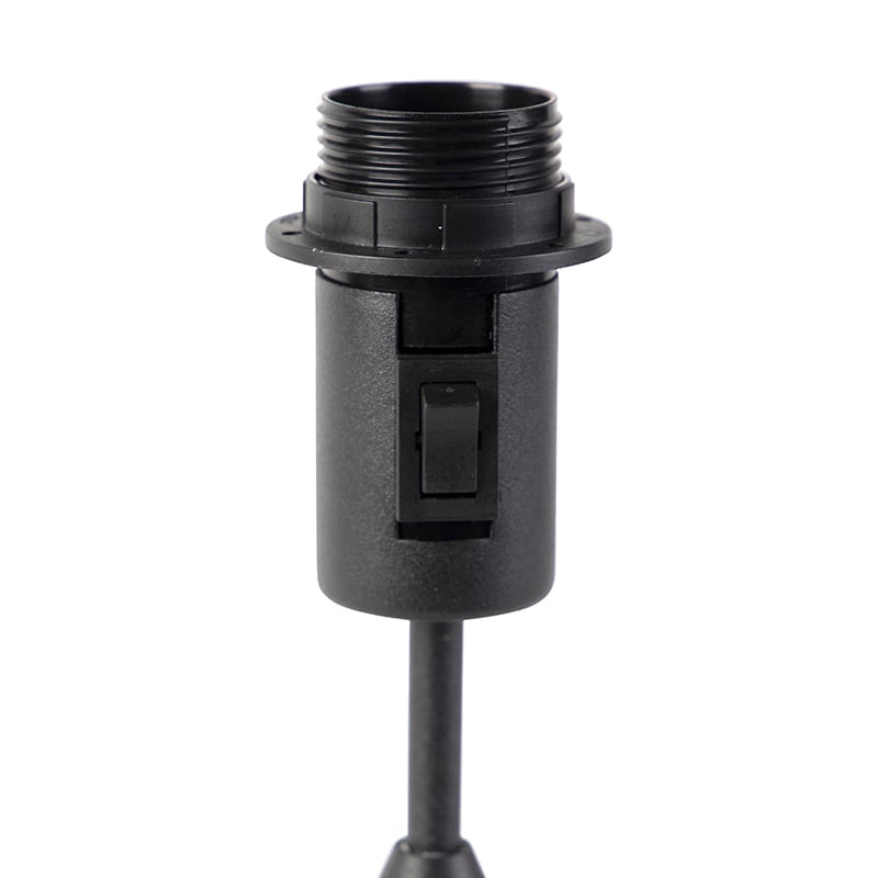 Table Lamp Black with Linen Lampshade Black 35 cm Adjustable - Parte