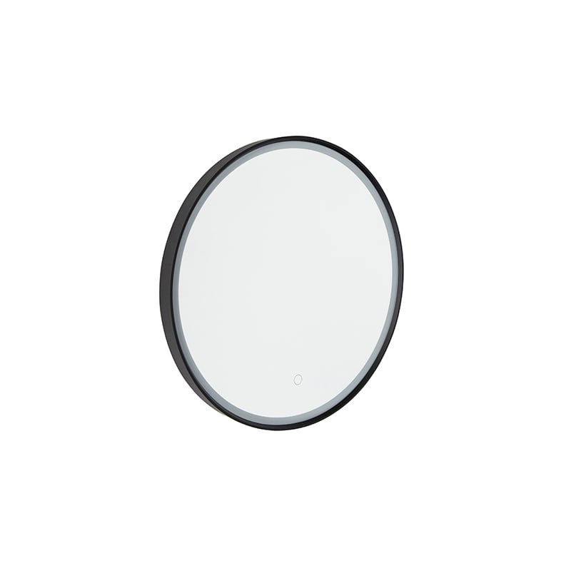 Bathroom mirror black 50 cm incl. LED with touch dimmer - Miral