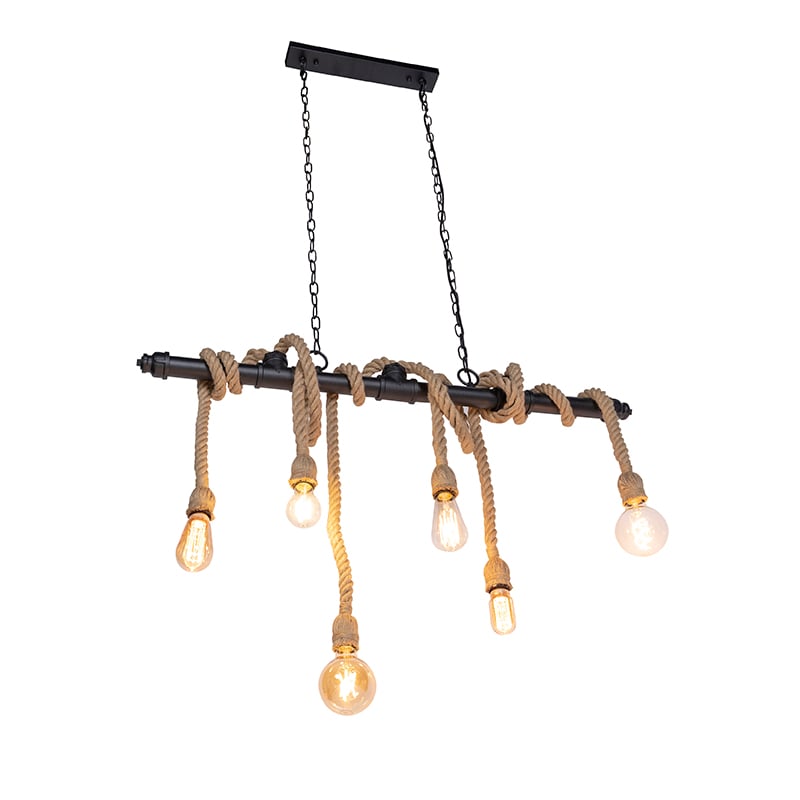 Industrial Pendant Light Black 6 Lights - Plural