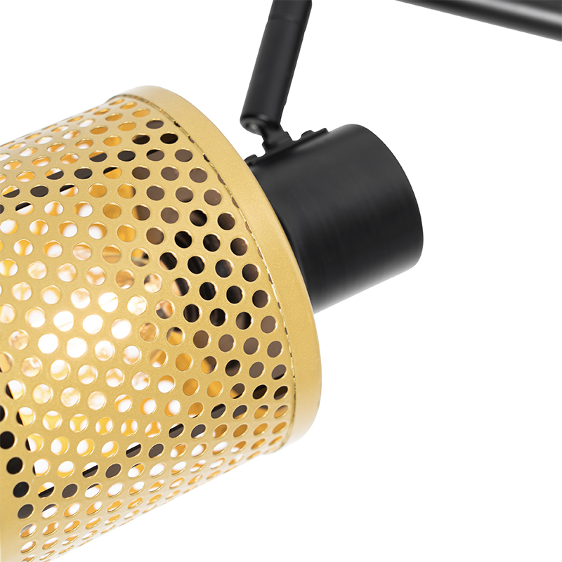 Industrie-Spot Schwarz mit Gold 2 Lichter - Kayden