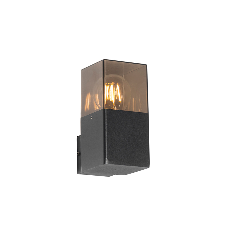 Applique murale extérieure moderne noire IP44 avec verre fumé - Danemark
