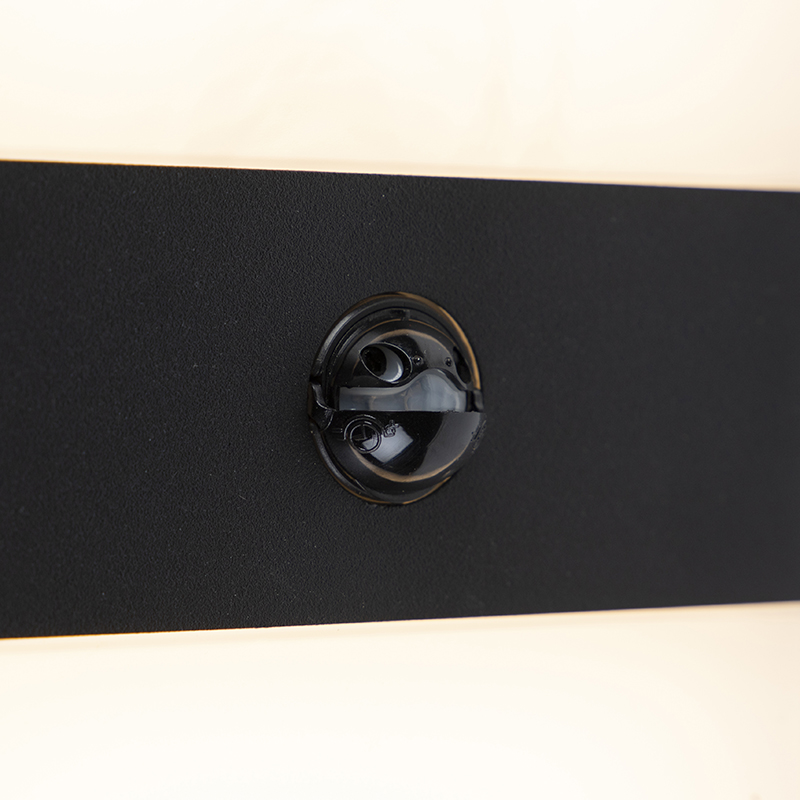 Lámpara de pared exterior negra IP44 con LED y sensor de movimiento - Dualy