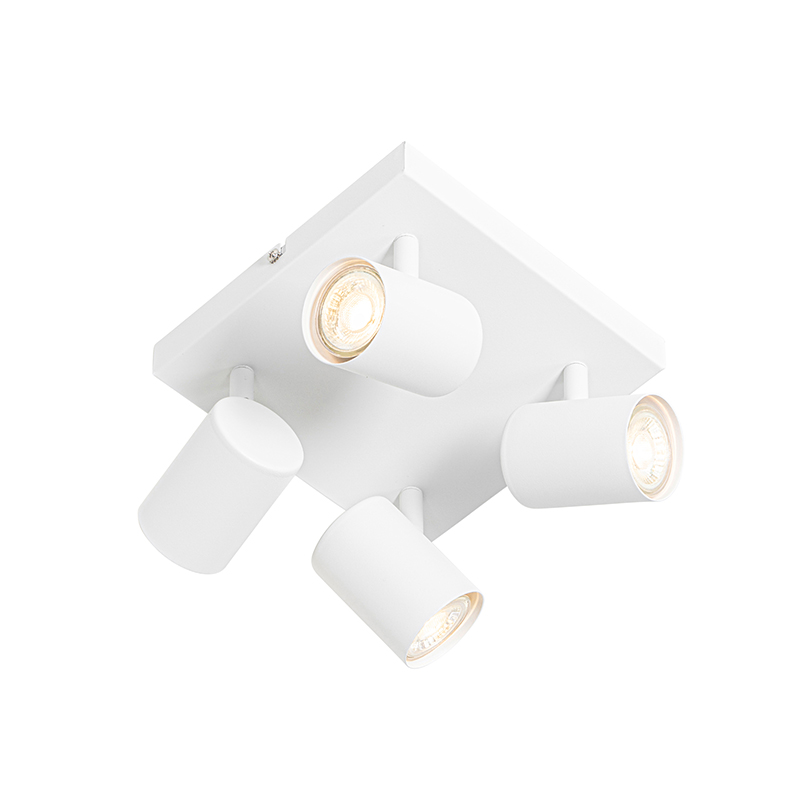 Plafón moderno blanco 4 luces orientable cuadrado - Jeana