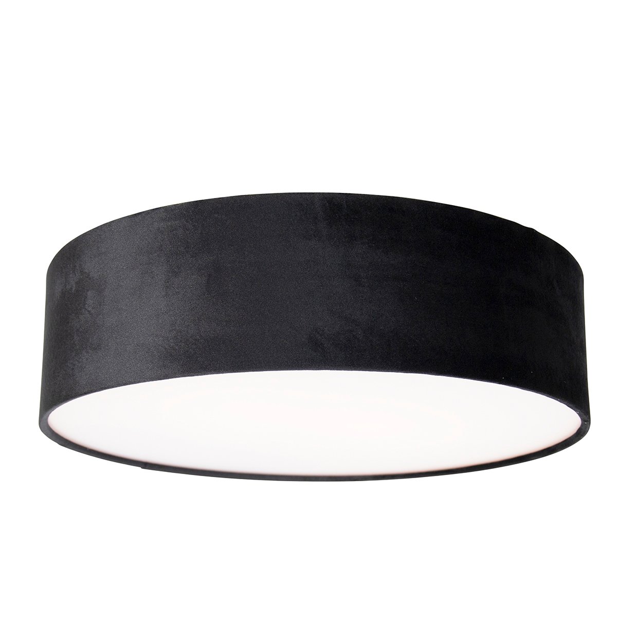 Modern Ceiling Light Black 40 cm with Gold Interior - Drum