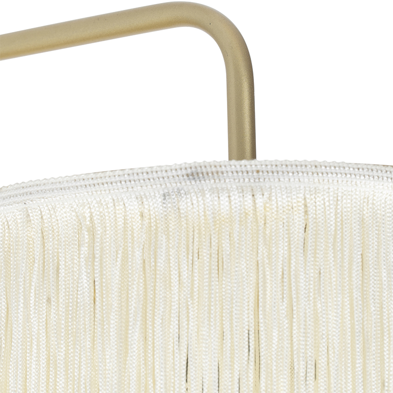 Orientalische Wandleuchte Gold Creme Schirm mit Fransen - Franxa