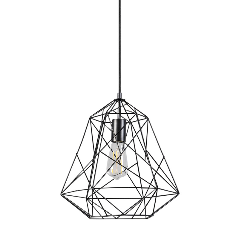 Lampada a sospensione industriale nera - Framework Basic