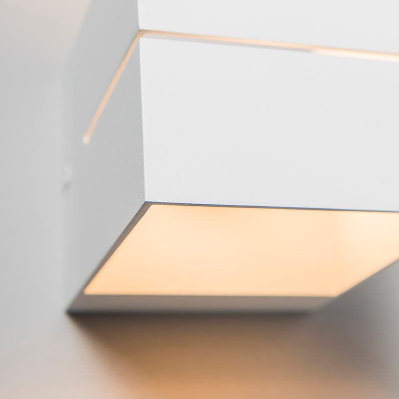 Moderne Wandleuchte weiß 9,7 cm – Transfer Groove