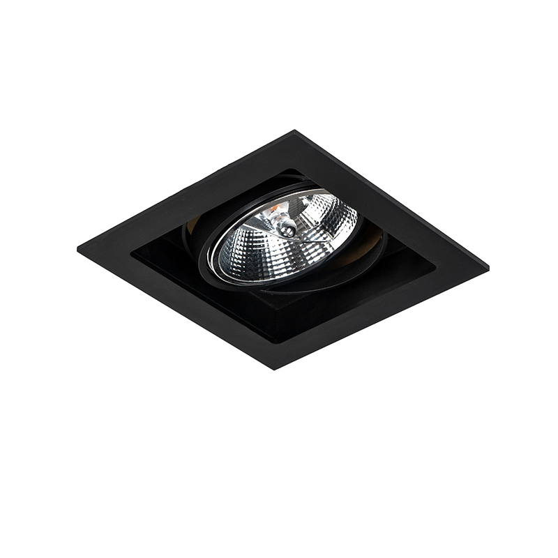 Modern Recessed Spotlight Black 18 cm Adjustable - Artemis 111