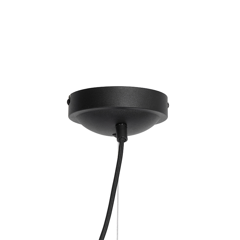 Suspension classique noire avec abat-jour doré 5 lumières - Nona