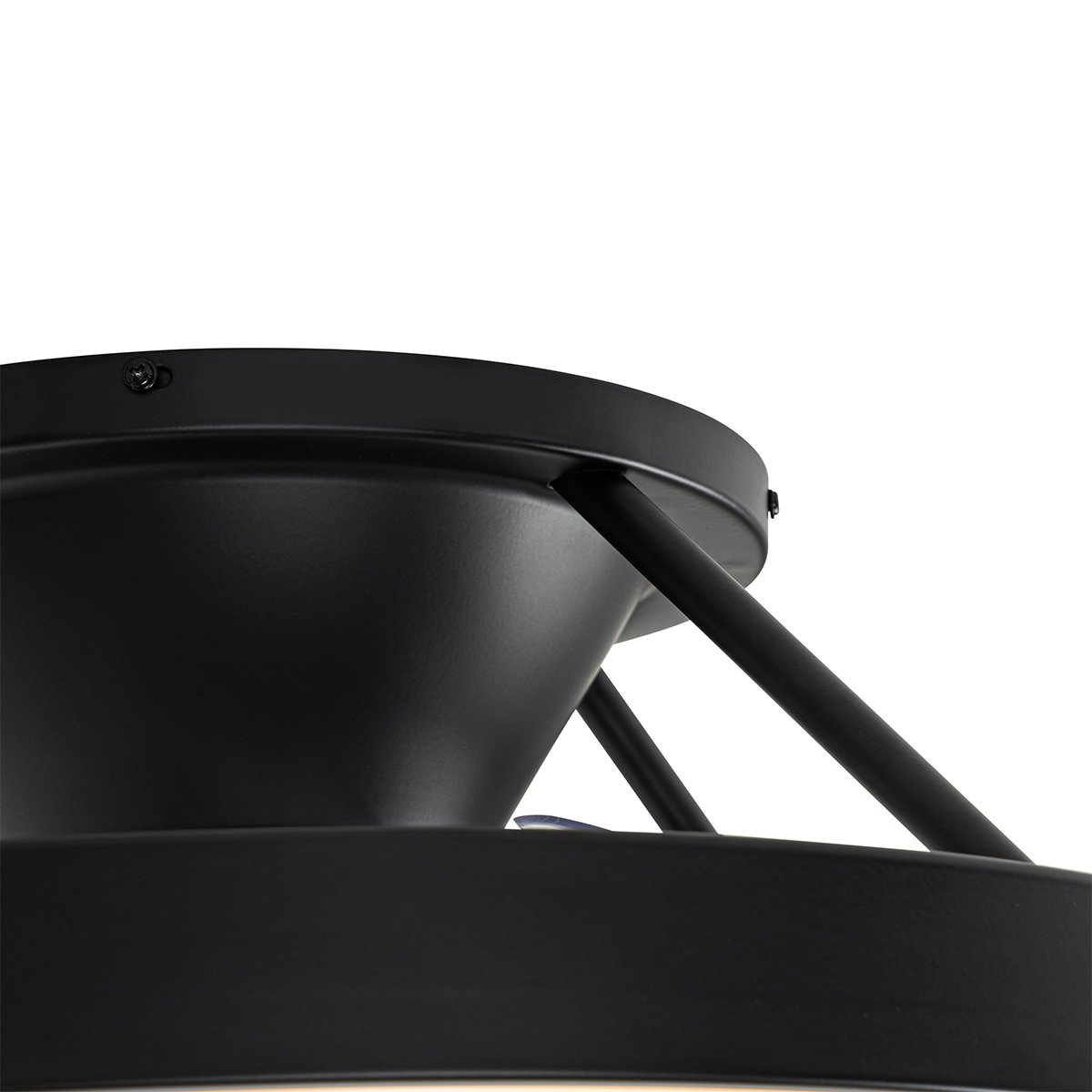 Ventilador de techo inteligente negro 54cm con LED regulable y mando a distancia - Dave