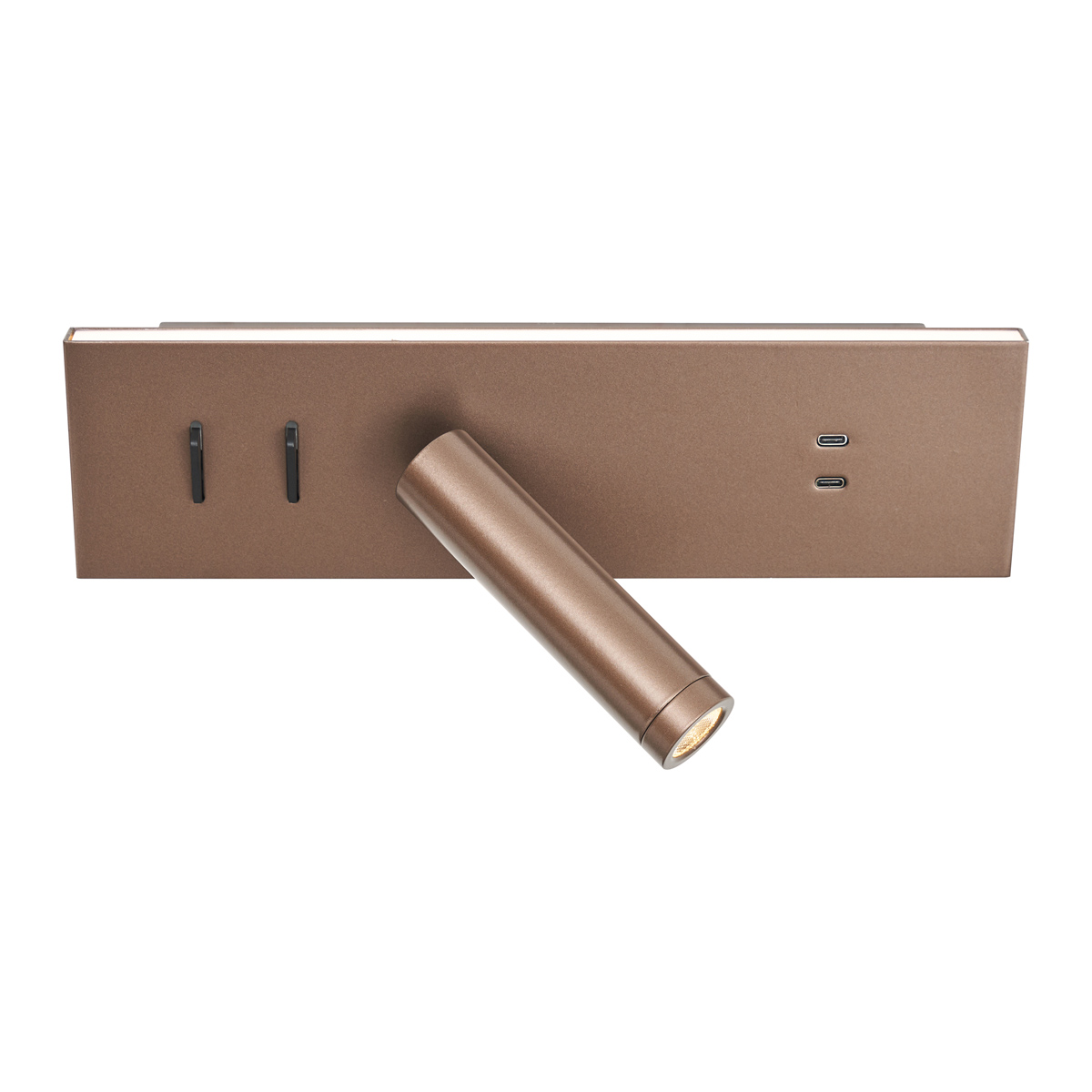 Modern Wall Lamp Dark Bronze Adjustable with USB-C incl. LED - Modric