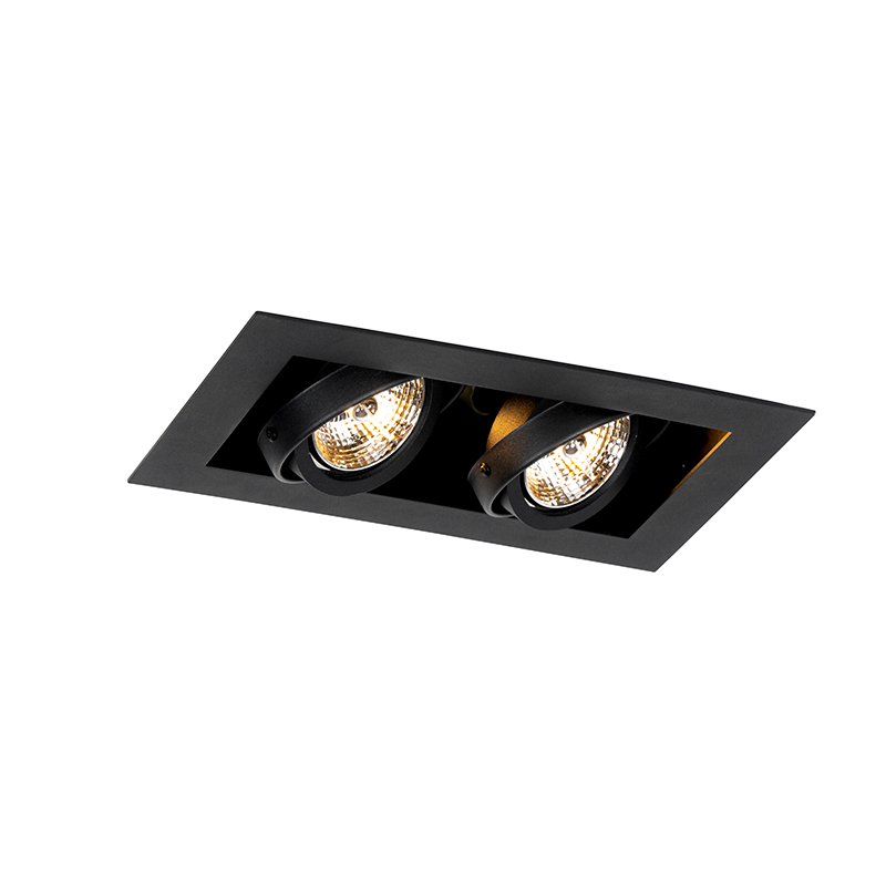 Foco empotrable inteligente negro 2-luces orientable incl. 2 Wifi GU10 70mm - Oneon 70