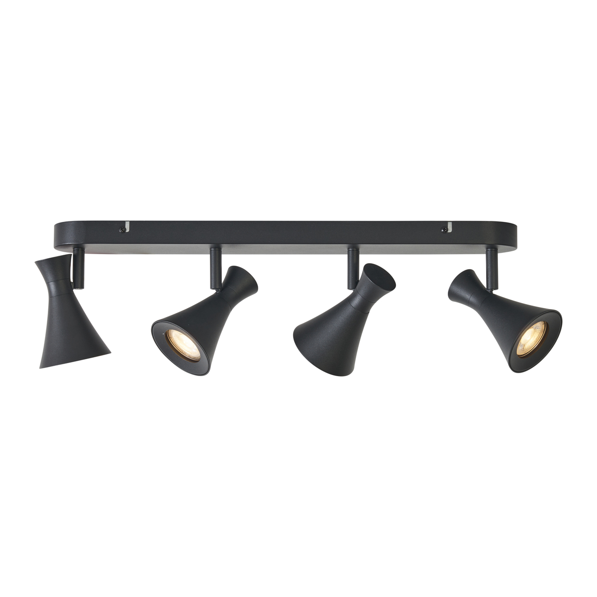 Foco de techo moderno negro 4 luces giratorio e inclinable - Triangle