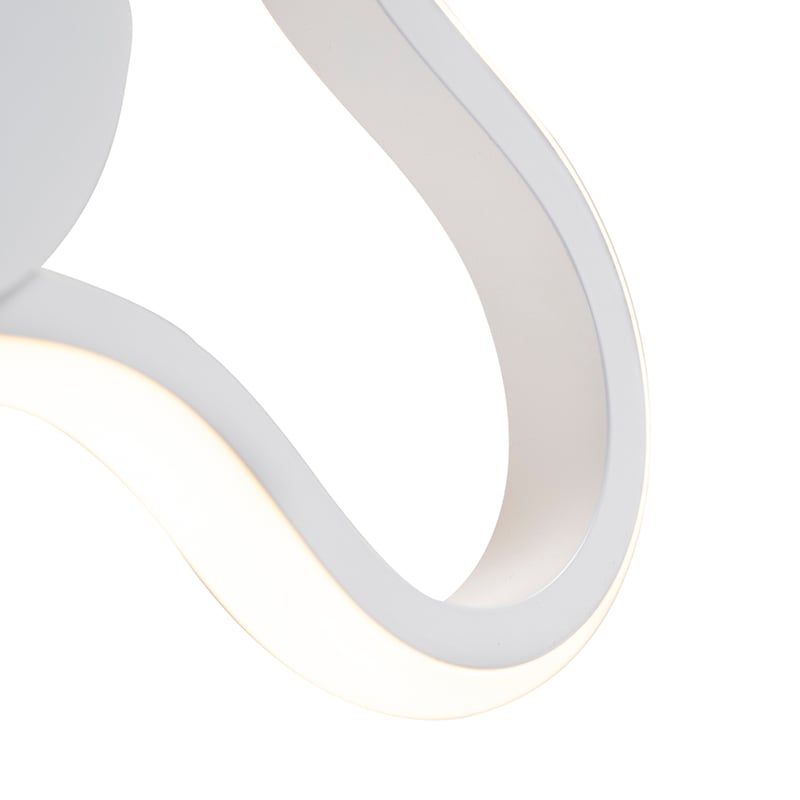 Applique moderne blanche avec LED - Plomp