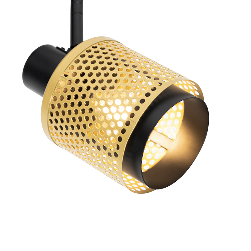 Industrie-Spot Schwarz mit Gold 2 Lichter - Kayden