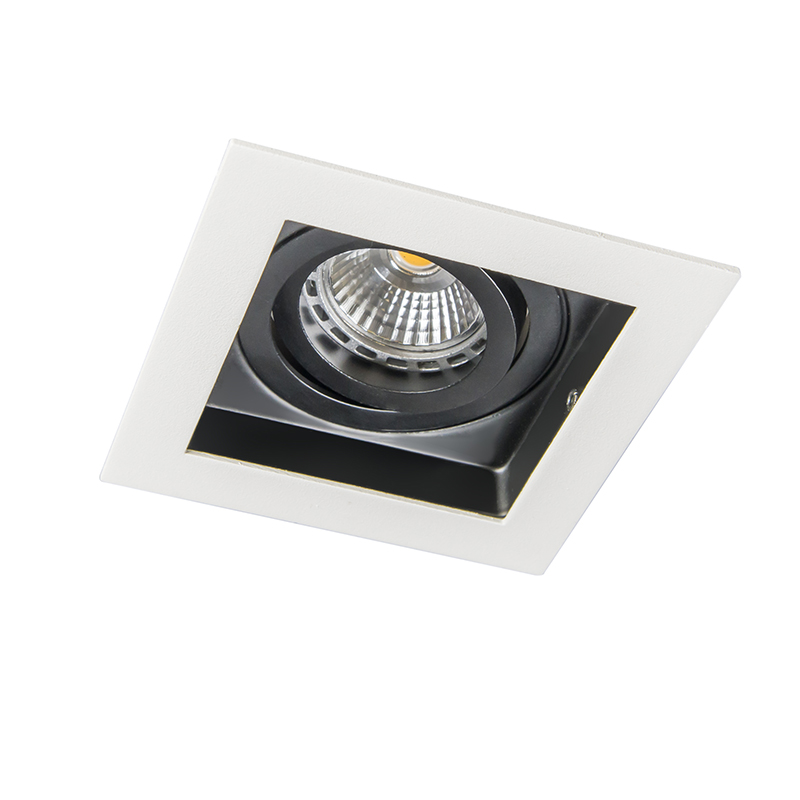 Set of 5 Recessed Spotlights White with Black - Carree
