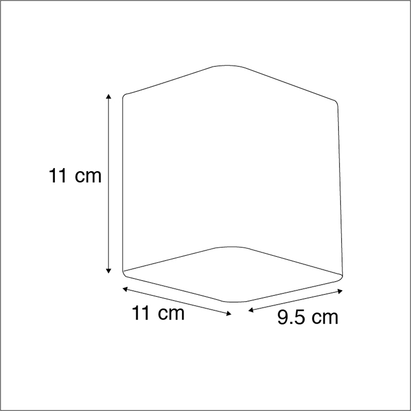 Applique moderna grigio scuro incl. LED IP54 quadrata - Evi