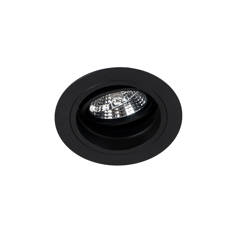 Foco empotrado redondo negro ajustable - Chuck 70