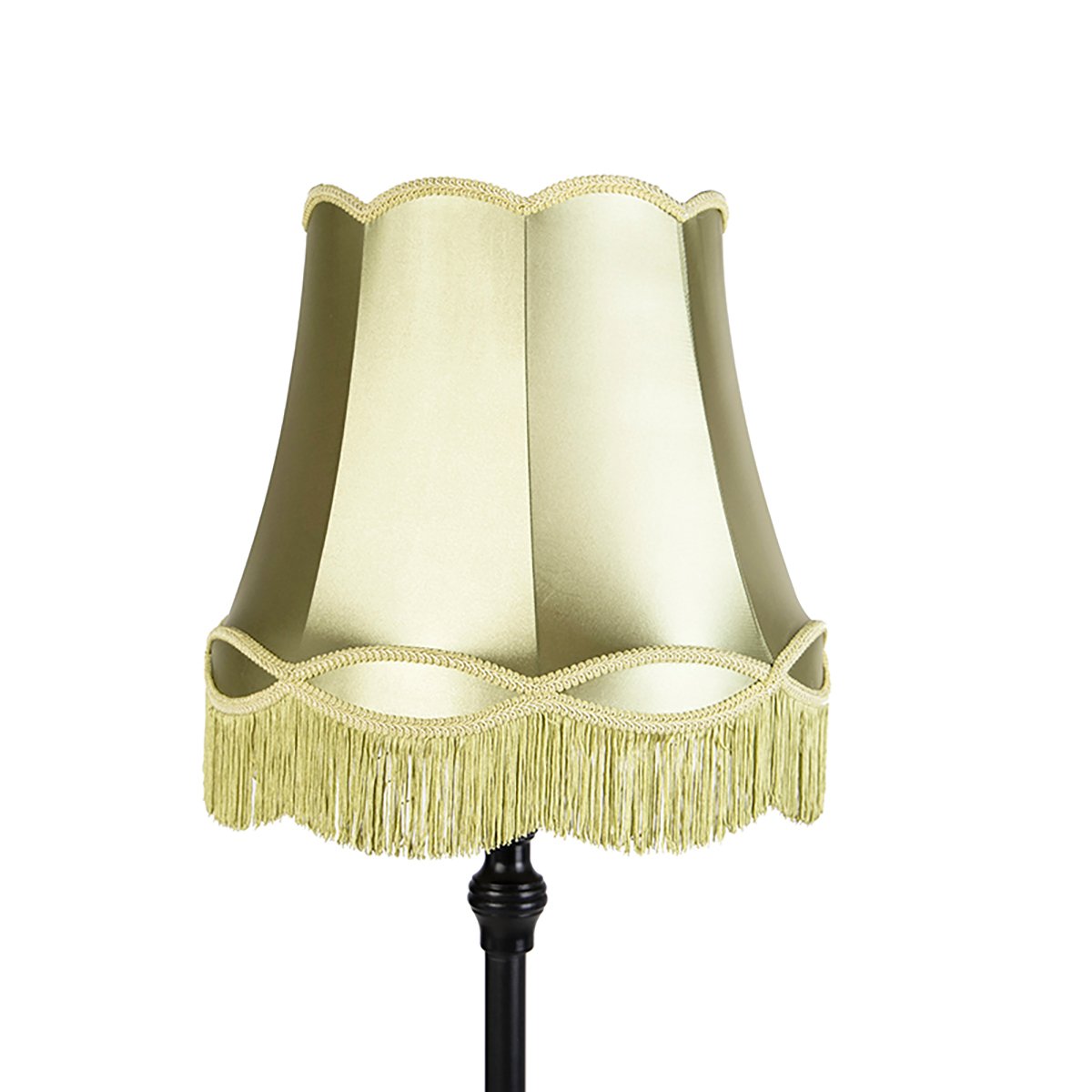 QAZQA Lampada da terra con paralume classico - Classico - Tessuto,Acciaio,Legno  - Verde/Nero - Oblungo E27 Max. 1 x 7 Watt