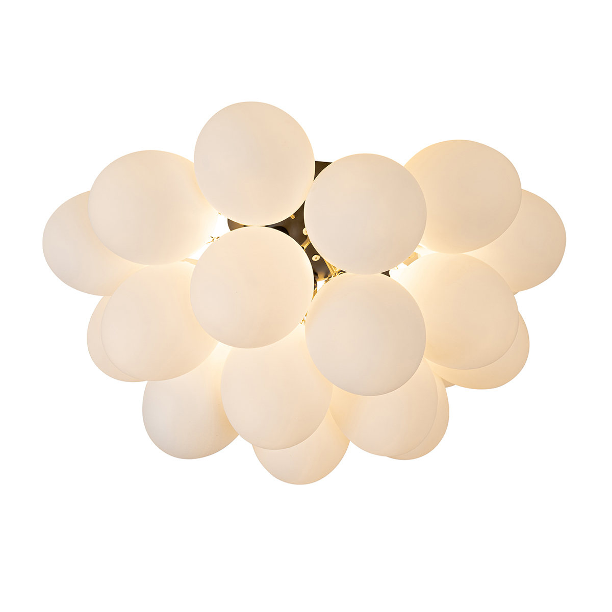 Art Deco Ceiling Light Black with Opal Glass 6 Lights - Uvas