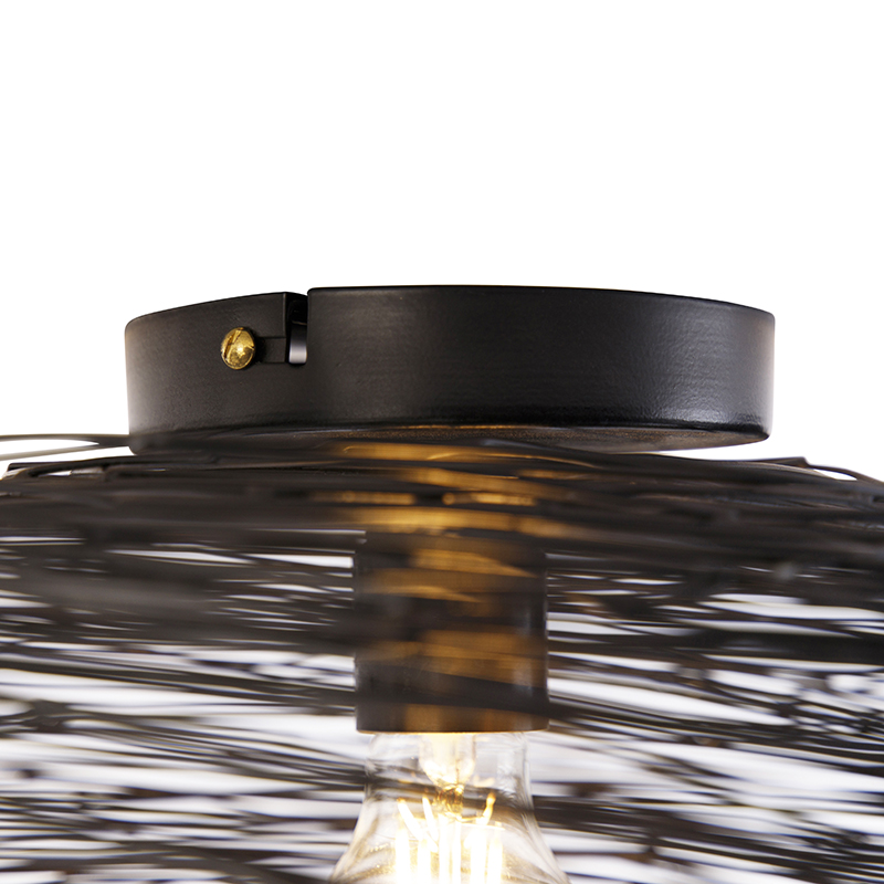 Plafoniera di design ovale nera - Sarella