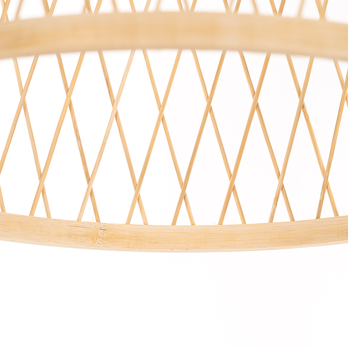 Lampada a sospensione da esterno rustica in rattan 40x55 cm - Calamus