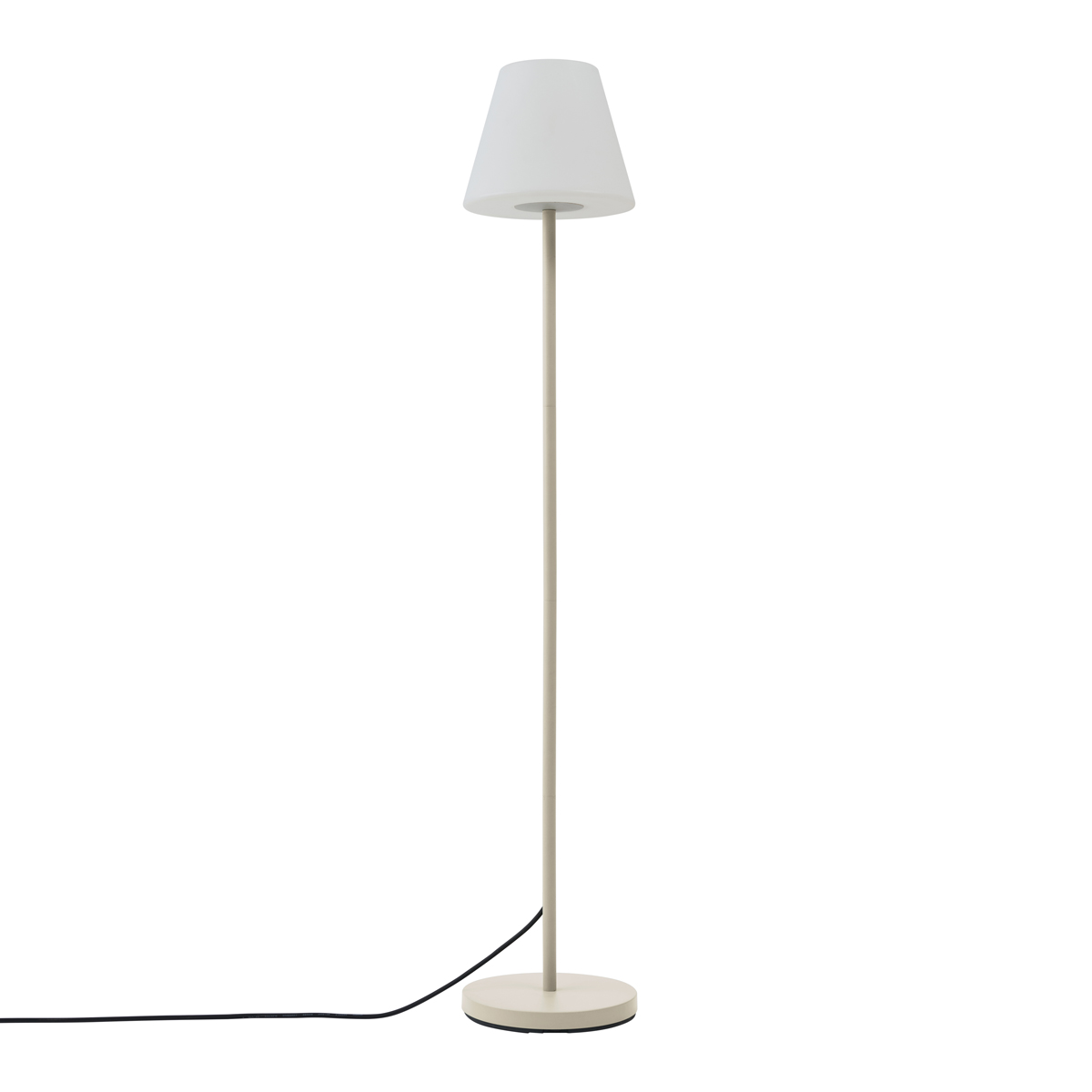 Lampada da terra per esterni beige con paralume bianco IP65 - Virginia