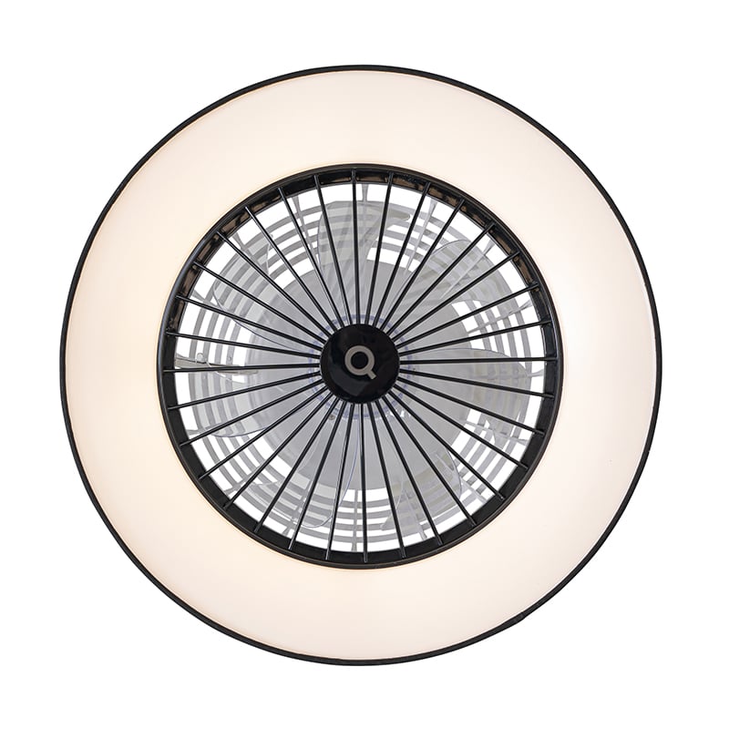 Ceiling Fan Black 47cm incl. LED Dimmable with Remote Control - Emily