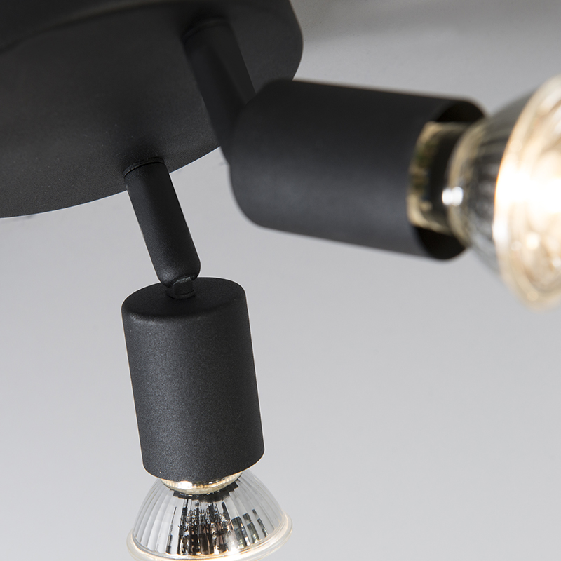 Industrial Spot Black Tiltable Round 3-Light - Jeany