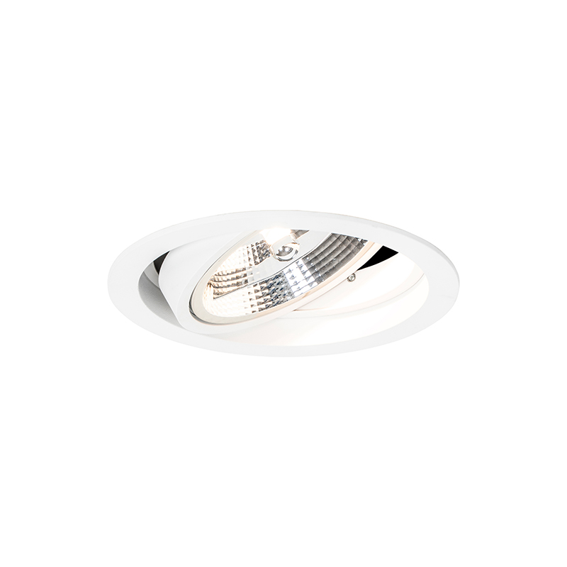 Set of 6 Round Recessed Spot White Adjustable - Chuck 111