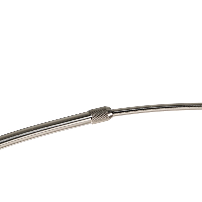 Lampada da terra ad arco in acciaio con base in marmo bianco e paralume in acciaio - Arc XXL