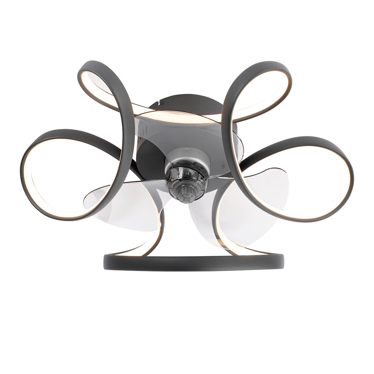 Ceiling Fan Black 55cm incl. LED Dimmable with Remote Control - Mandy