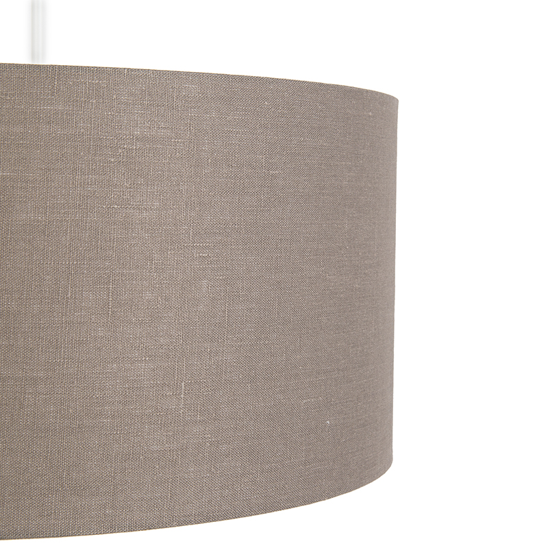 Lampada a sospensione rustica bianca con paralume marrone 50 cm - Combi 1
