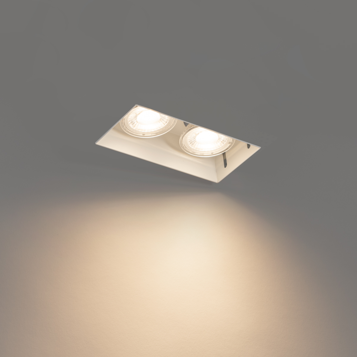 Set de 6 focos empotrables blancos GU10 50 mm 2 luces sin marco - Oneon