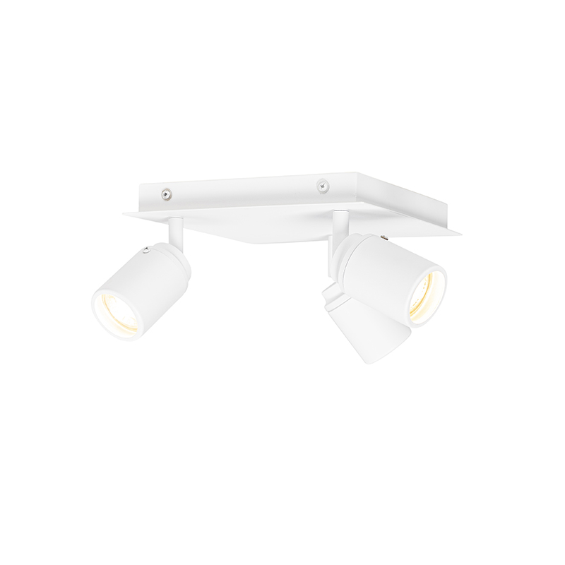Moderner Badezimmerspot weiß quadratisch 3-Licht IP44 - Ducha
