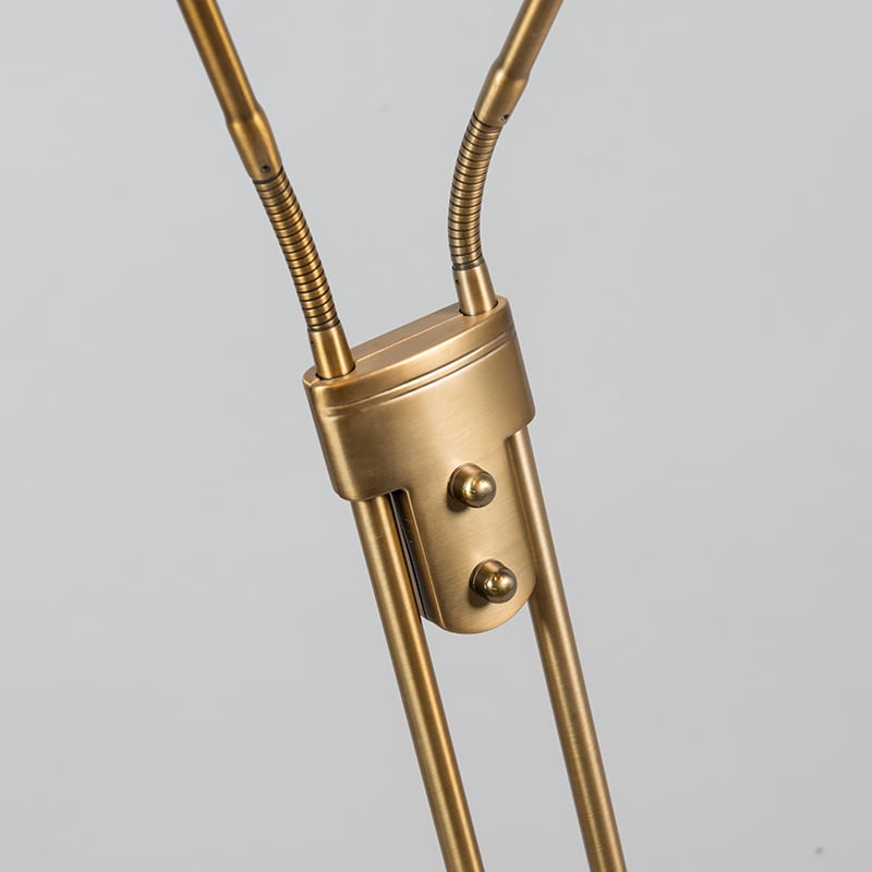 Lámpara de pie moderna de bronce con lámpara de lectura con LED - Eva