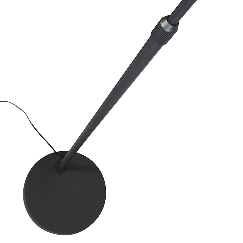 Modern arc lamp black with black fabric shade - Arc Basic