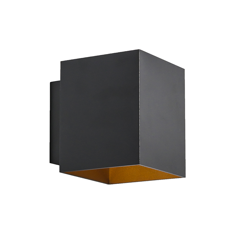 Applique murale design noire et dorée rectangulaire - Sola