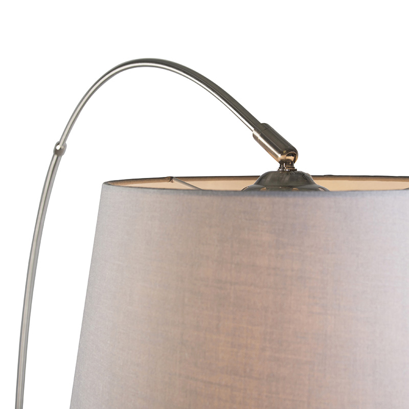 Lampada ad arco acciaio paralume grigio con lampadine smart - ARC BASIC