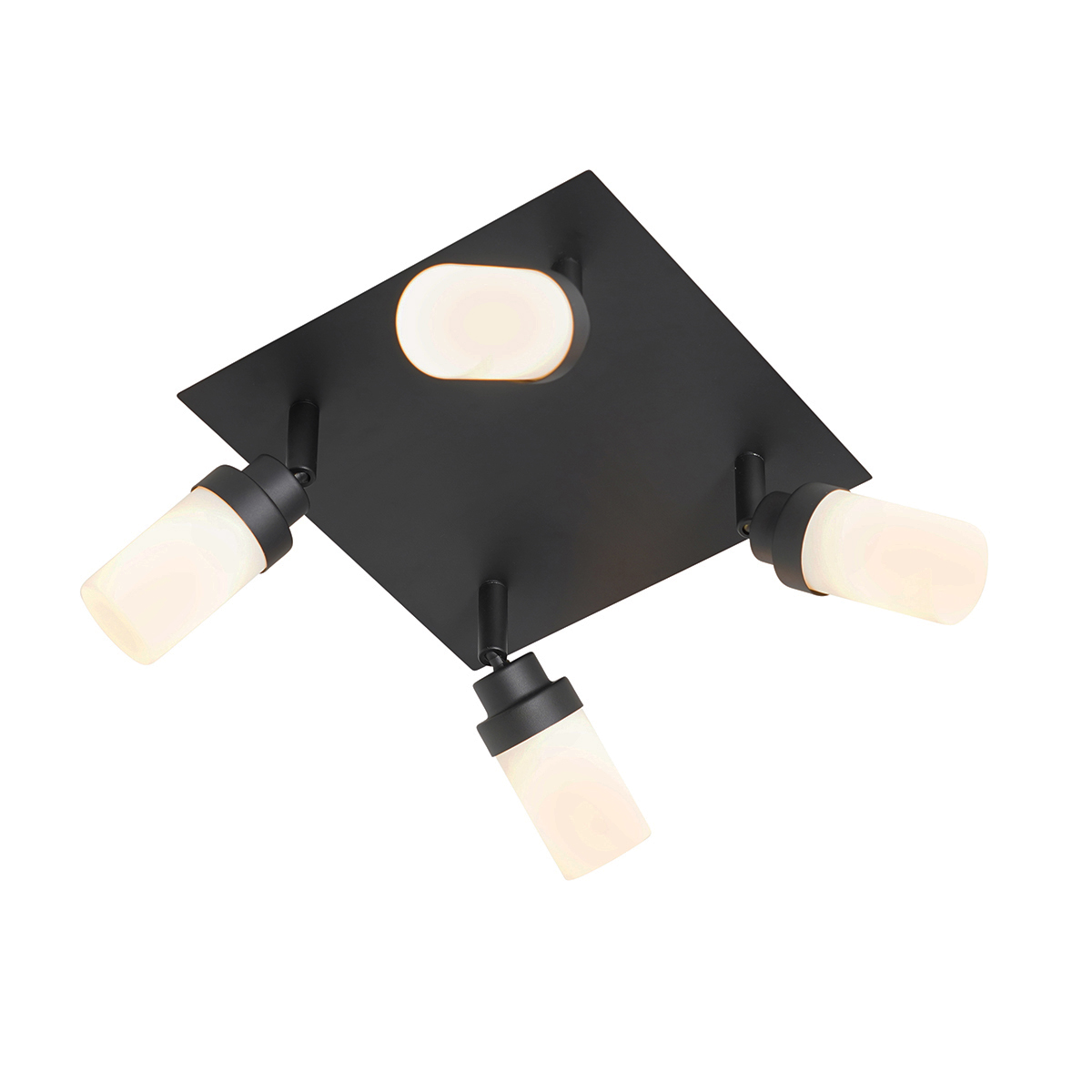 Faretto da bagno moderno nero 4 luci IP44 - Japie