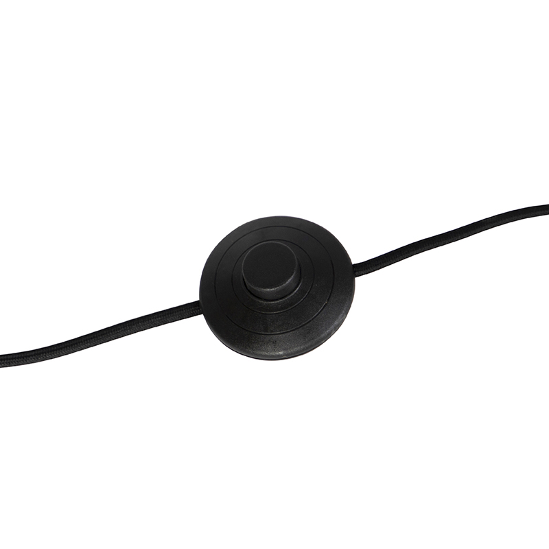 Lámpara de pie clásica de latón con pantalla negra de 40 cm - Simplo