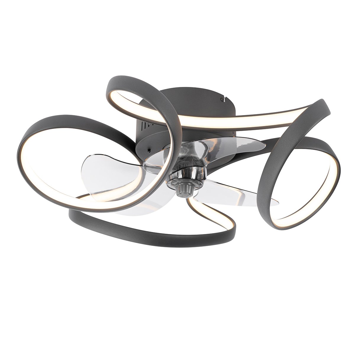 Ceiling Fan Black 55cm incl. LED Dimmable with Remote Control - Mandy