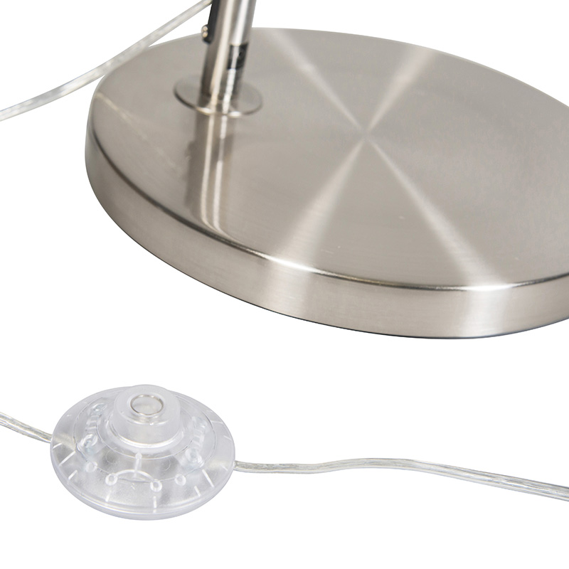 Lampada ad arco acciaio paralume grigio con lampadine smart - ARC BASIC