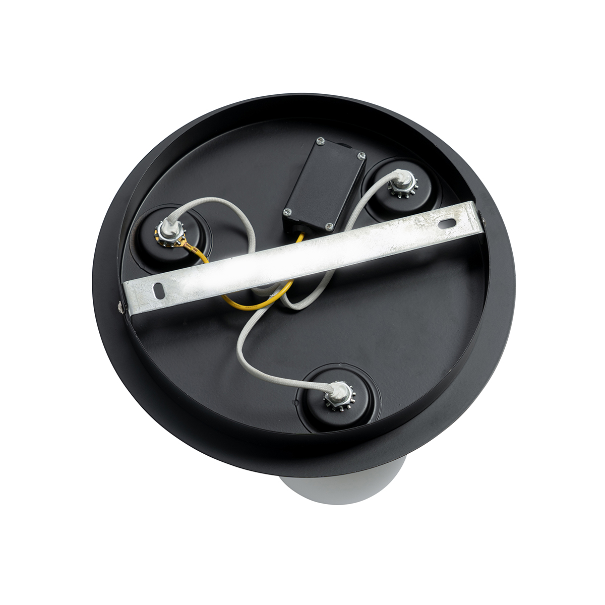 Plafonnier de salle de bain moderne noir 3 lumières - Cederic