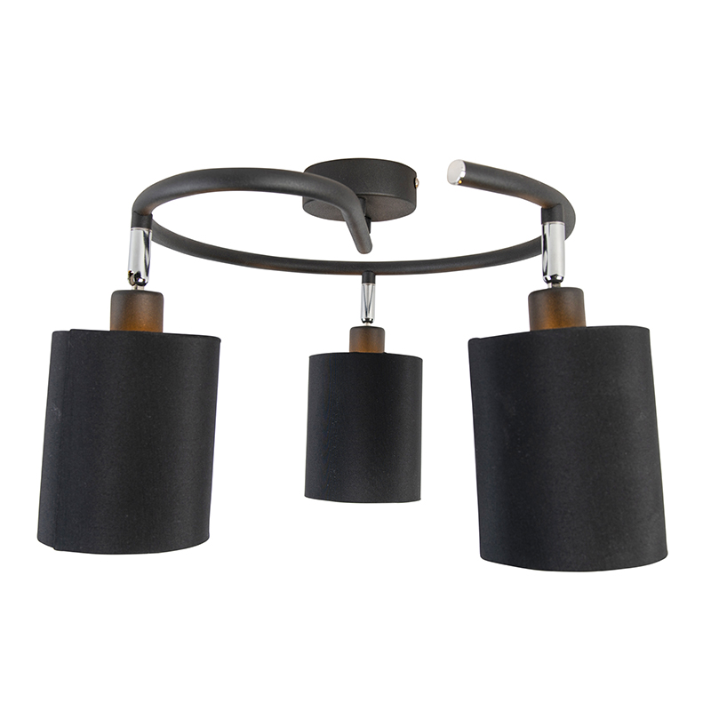 Modern Ceiling Light Black 3 Lights - Lofty