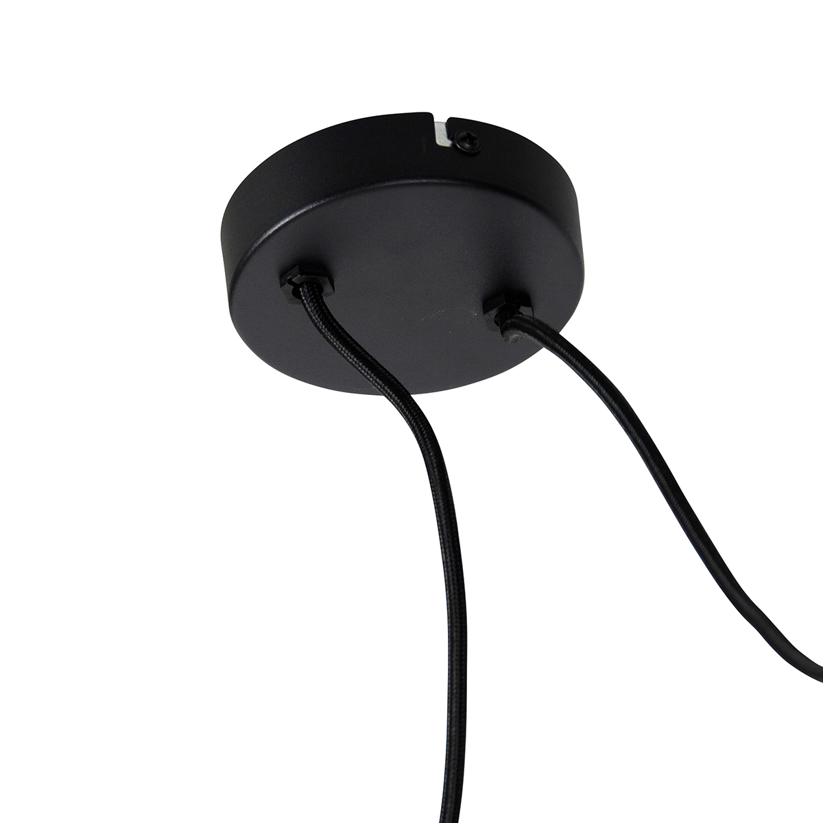 Lampada a sospensione nera 2 luci incl. LED specchio oro dimmerabile - Cava